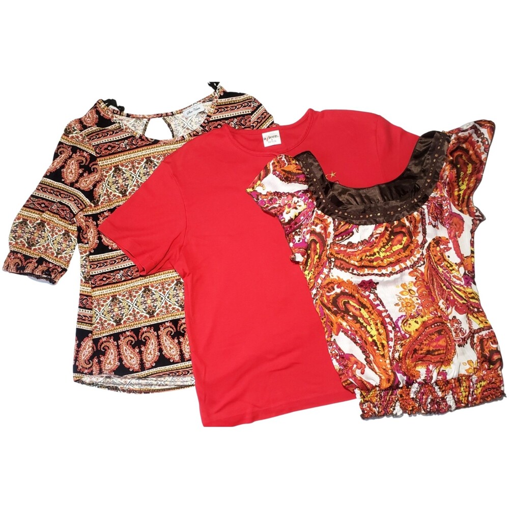 Girls Retro 3 Shirt Bundle Star Vixen, Aileen, Heart Soul, Casual Medium